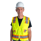 COR-BRITE® Hi Vis Solid & Mesh Surveyor's Vest and 2" Contrasting Tapes