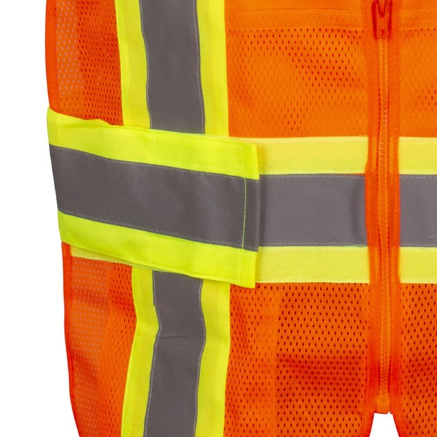 COR-BRITE® Hi Vis Two-Toned Expandable Vest with 7 Pockets + Badge Holder