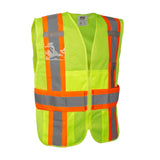 COR-BRITE® Hi Vis Two-Toned Expandable Vest with 7 Pockets + Badge Holder