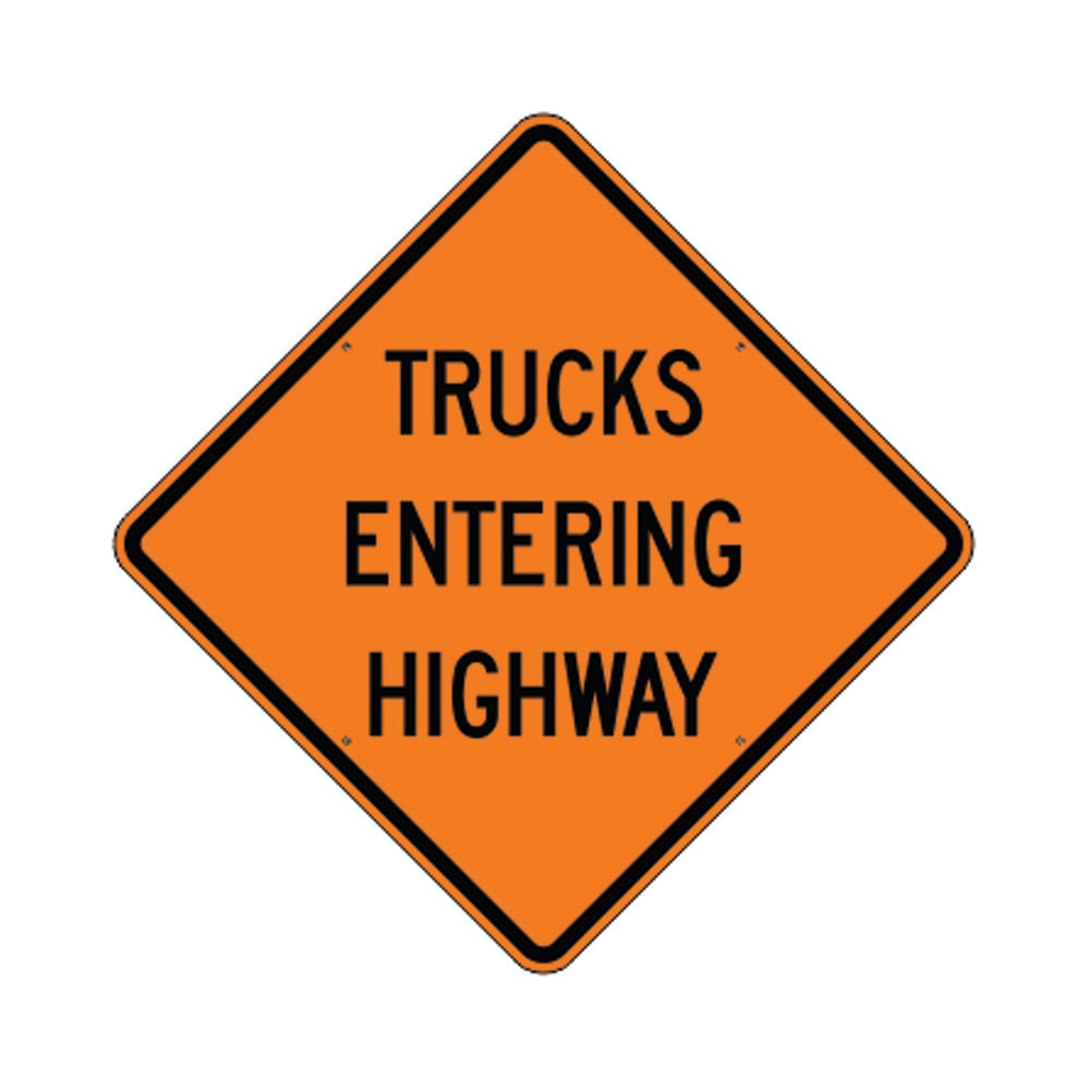 Trucks Entering Highway - Warning Traffic Sign