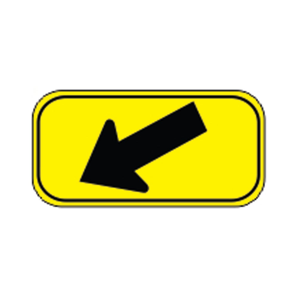 Arrow Pointing Downward to Left - School Zone Sign, 12x24, Aluminum Diamond Grade Reflective