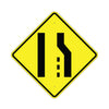 Left Lane Ends Symbol - Warning Traffic Sign, 36", Aluminum HIP Reflective